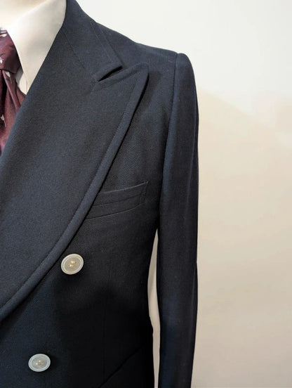 Fabelhafte, zweireihige dunkelblaue Wolljacke