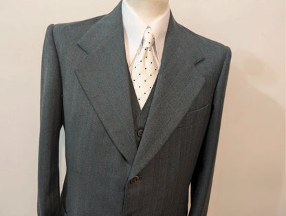 Fabuleux costume 3 pièces vert en laine épaisse