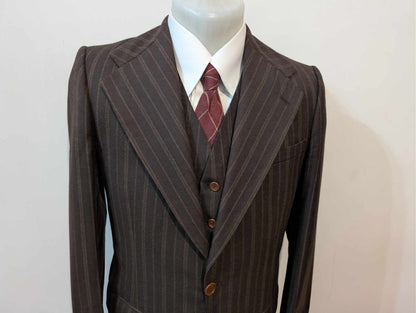 Fabuleux costume 3 pièces pinstripe en laine