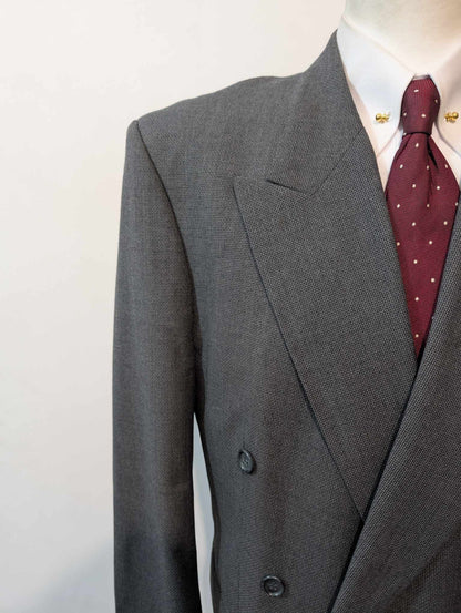 Classique costume croisé gris en laine