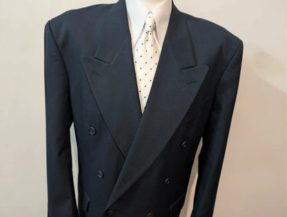 Außergewöhnliche zweireihige marineblaue Wollanzüge