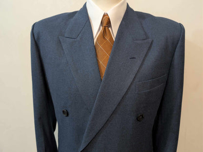 Superbe costume croisé bleu marine en laine