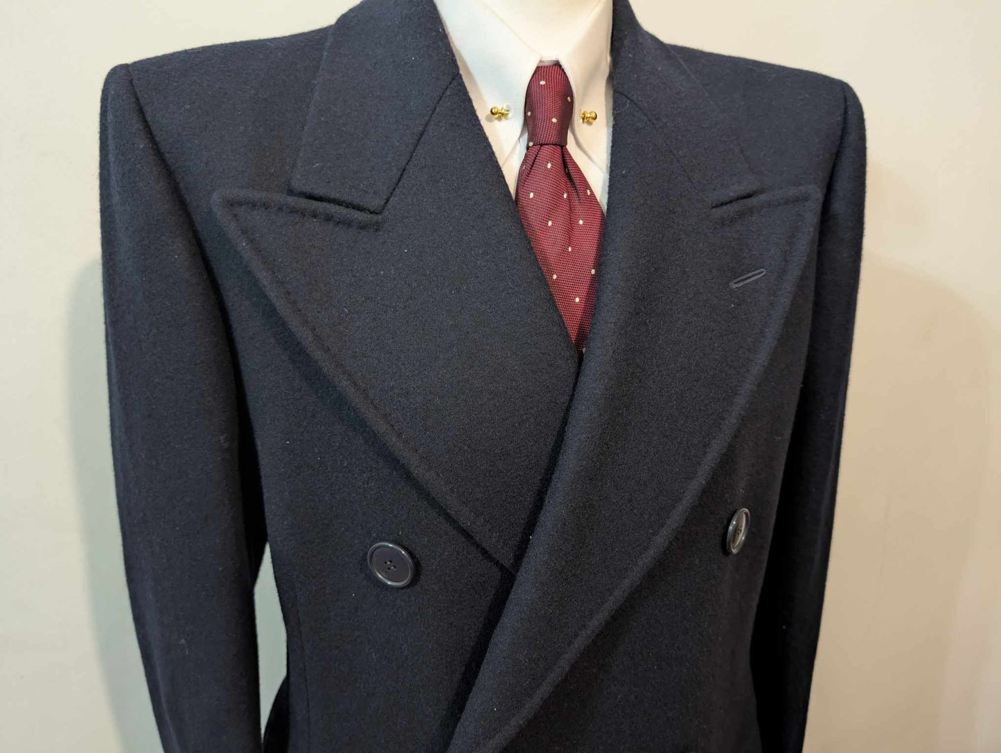 Extraordinaire manteau croisé bleu marine