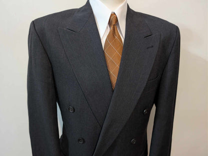 Classique costume croisé pinstripe en laine