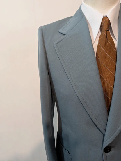 Elegante hellblaue Wolljacke