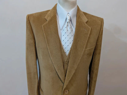 Génial costume 3 pièces marron en velours