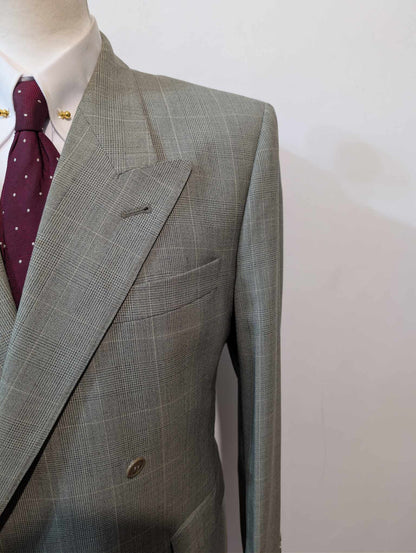 Magnifique costume croisé à carreaux en laine