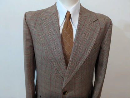 Fabuleux costume gris marron à carreaux en laine