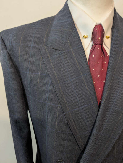 Magnifique costume croisé bleu a carreau