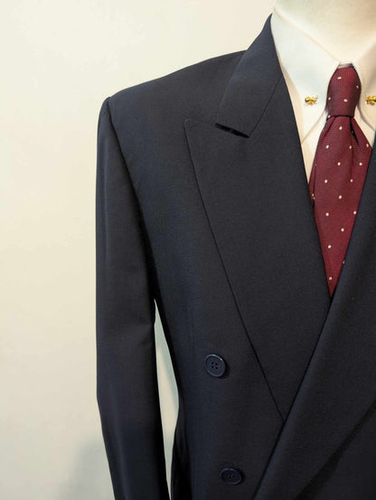Classique costume croisé bleu marine en laine froide