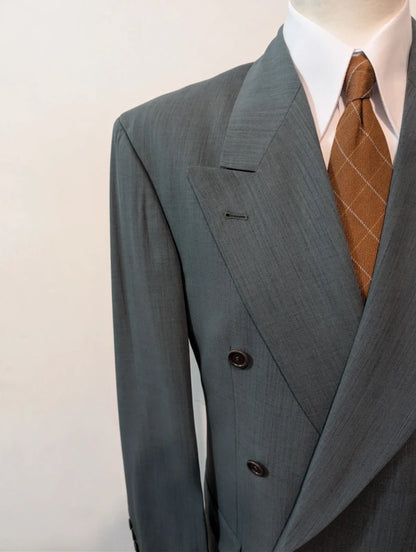 Legendärer grüner, zweireihiger Wollanzug