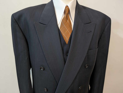 Géant costume croisé pinstripe en laine