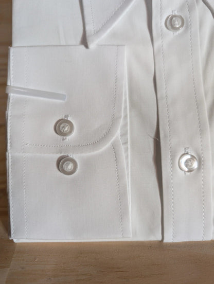 Cotton shirt with 10cm pin-point collar