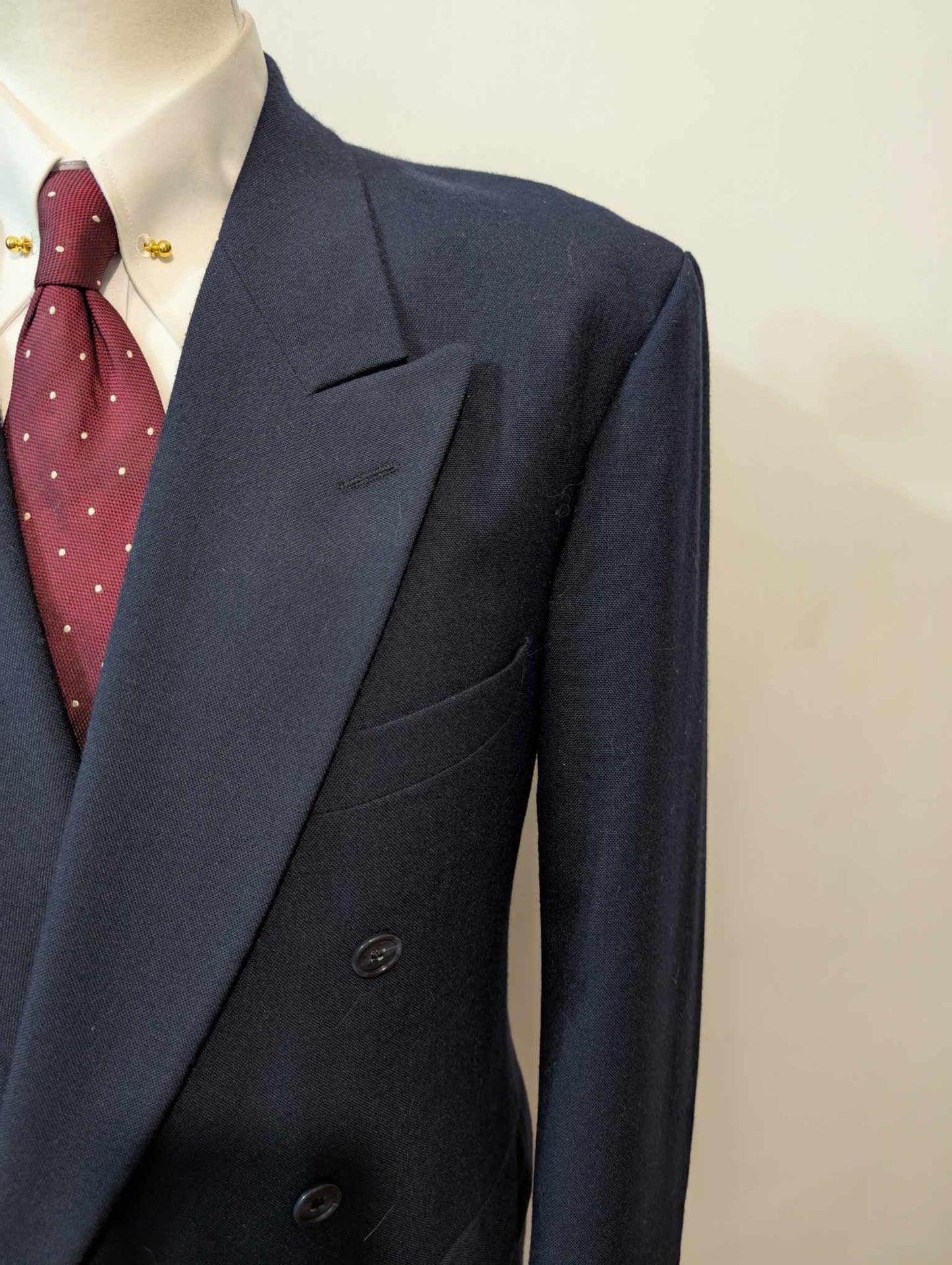 Chouet costume croisé bleu marine en laine