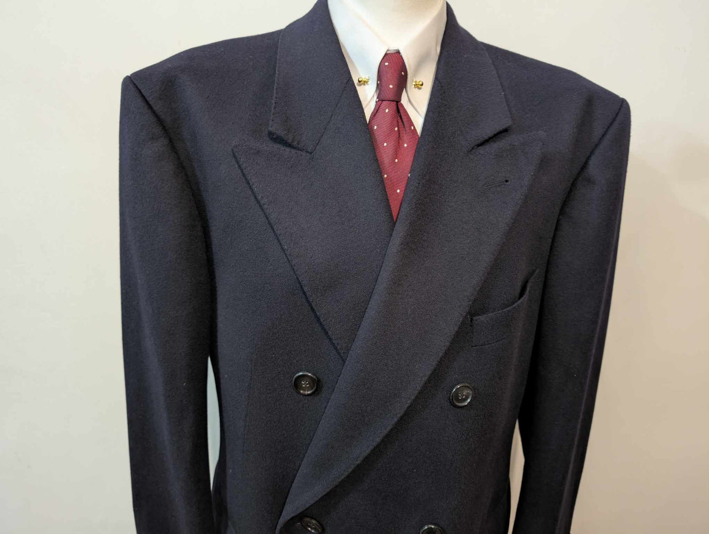 Exceptionnel manteau croisé bleu marine