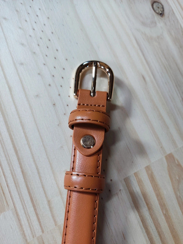 Brown/orange leather belt