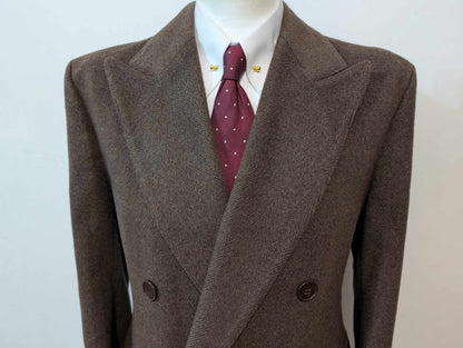 Fabuleux manteau croisé marron a chevron