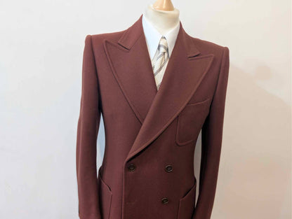 Veste croisé bordeaux en flanelle lourde