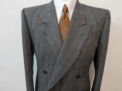 Superbe costume croisé gris en flanelle