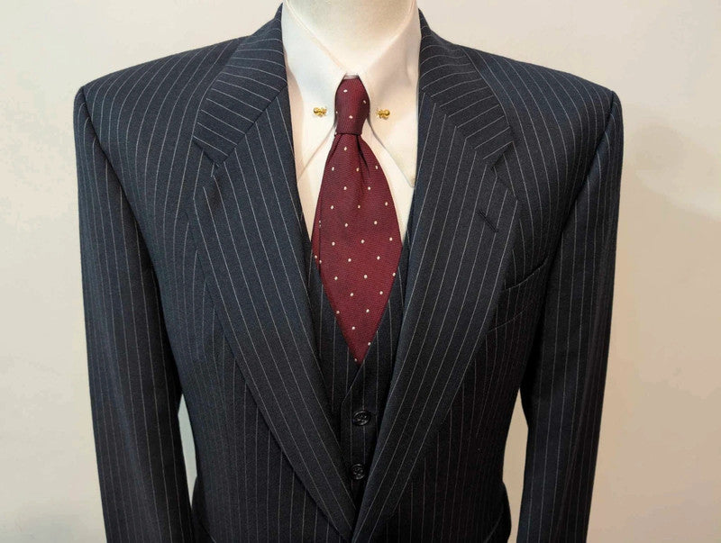 Fabuleux costume 3 pièces pinstripe en laine