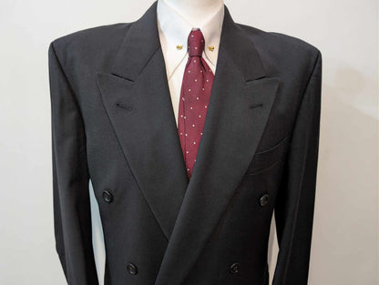 Classique costume croisé gris en laine