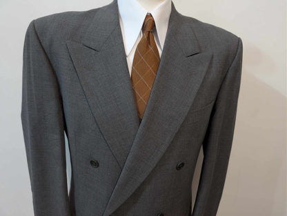 Spectaculaire costume croisé gris en laine