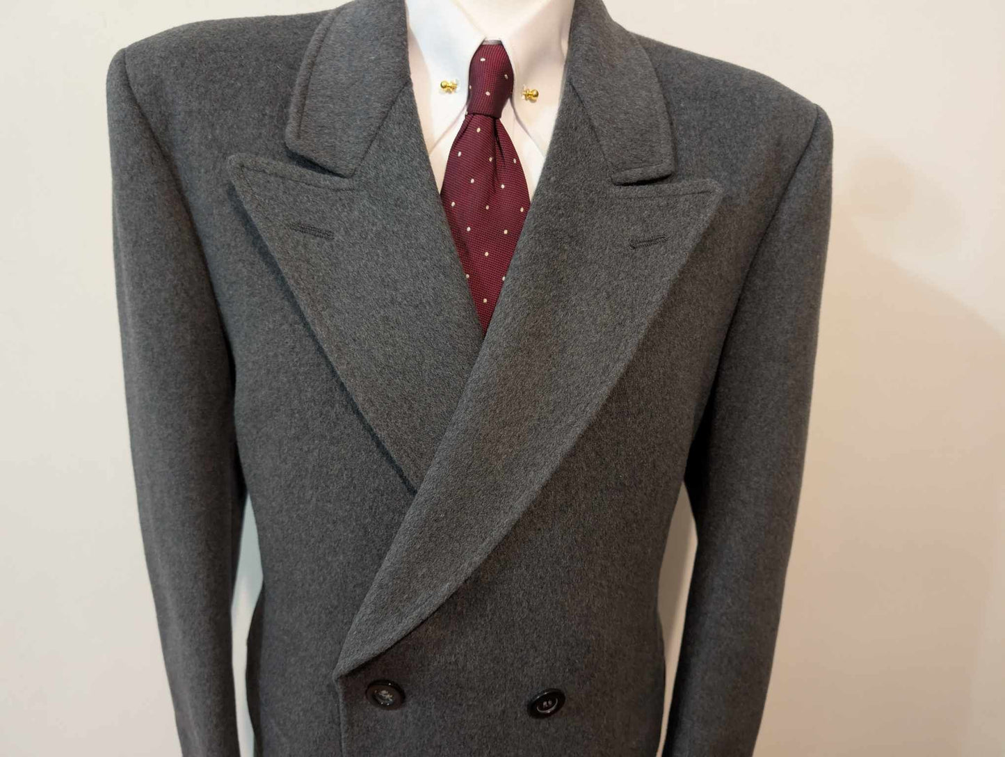 Exceptionnel manteau croisé gris