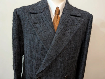 Wunderschöner marineblauer Tweedmantel