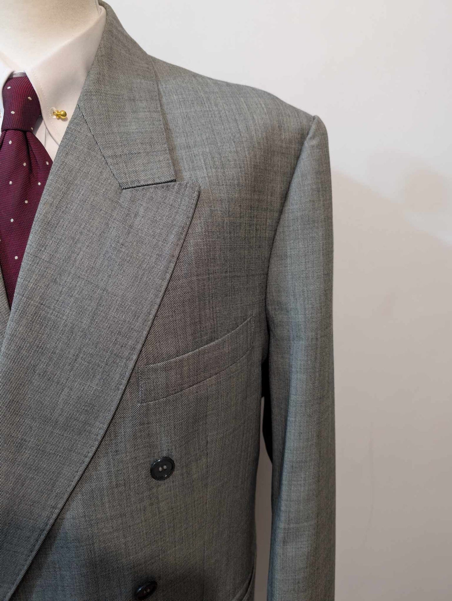 Magnifique costume croisé gris anthracite en laine