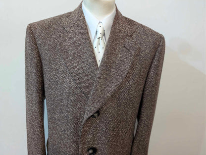 Élégant manteau marron en tweed