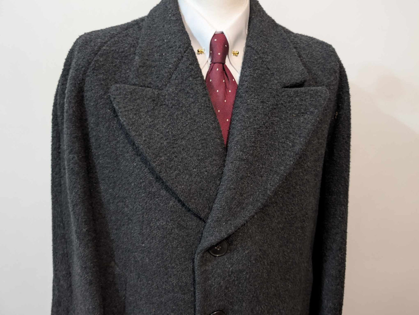 Ancien manteau bespoke en laine