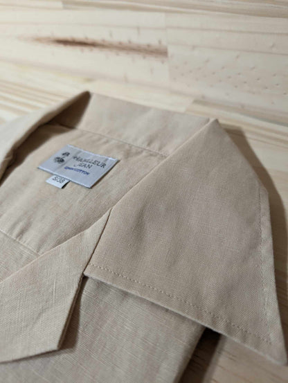 French Collar Shirt in Linen and Cotton
