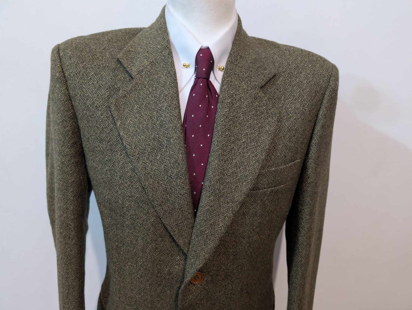 Élégante veste verte en tweed