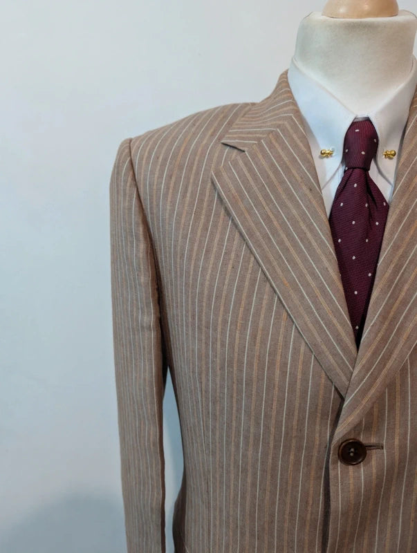 Chouet costume beige marron en lin
