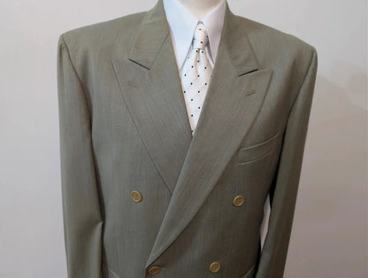 Fabuleux costumes croisé vert en laine