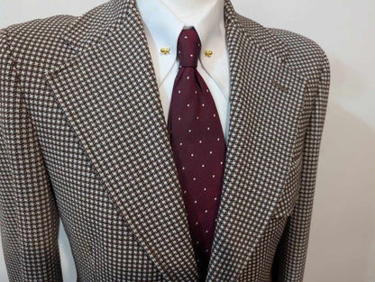 Excellente veste à motif pied de poule en laine