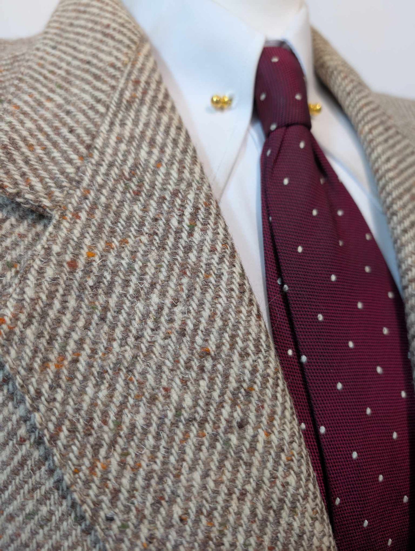 Rarissime veste de couleur beige en donegal tweed
