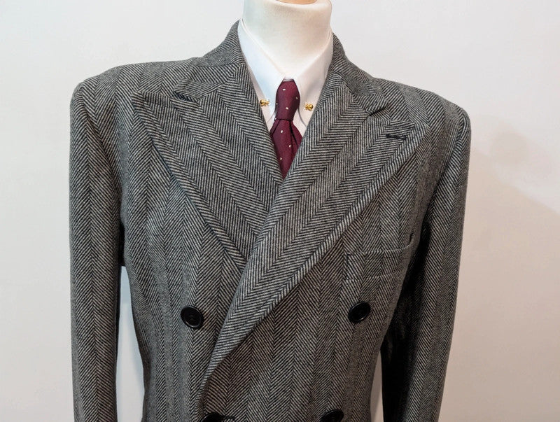 Magnifique manteau croisé en tweed