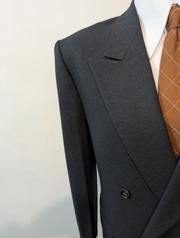 Fabuleux costume croisé gris en laine