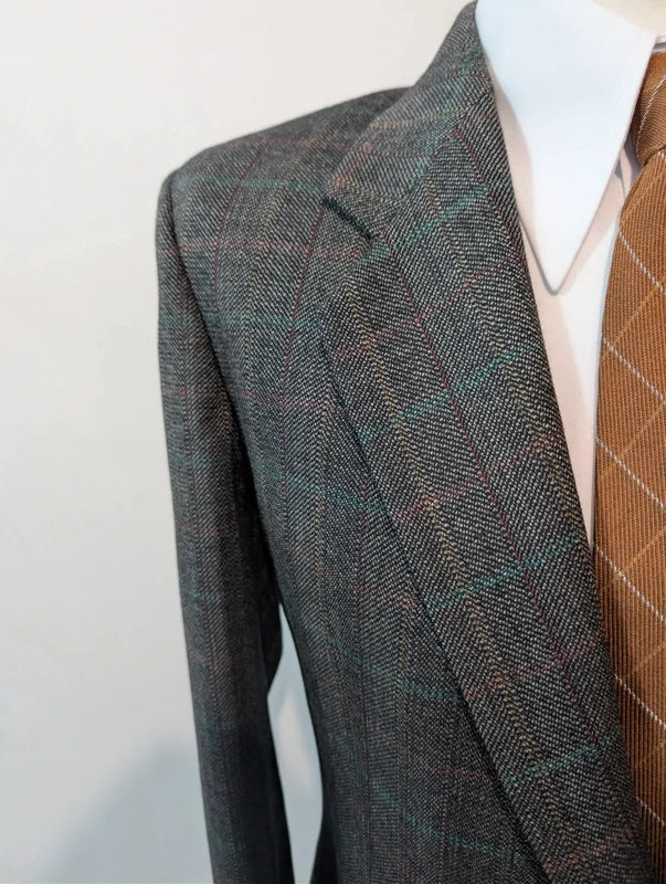 Ancien costume gris a carreaux en laine