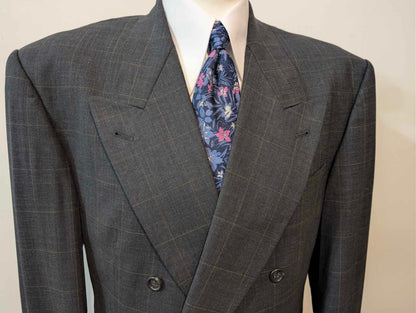 Majestic Checkered Double-Breasted Wool Suit