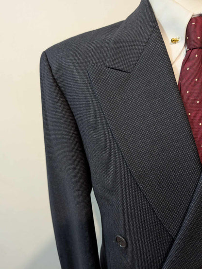 Sublime costume croisé bleu marine en laine