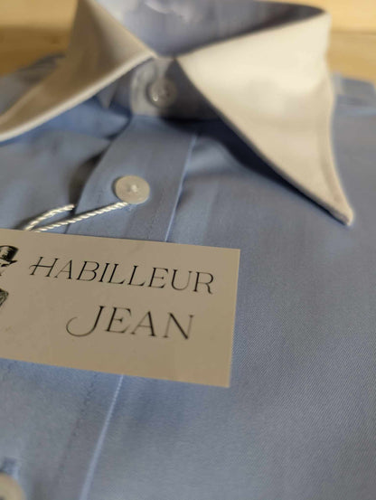 Double-twisted French collar shirt