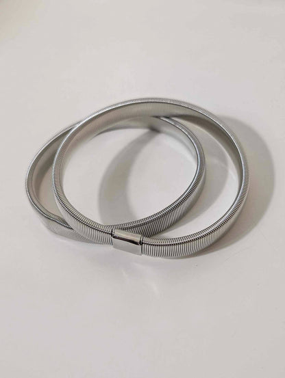 Pair of Vintage Silver Tone Shirt Sleeve Garters