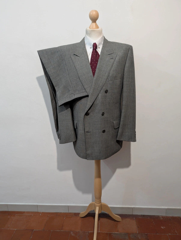 Sublime costume croisé gris en laine
