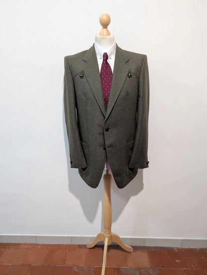 Impressionnante veste verte en flanelle lourde