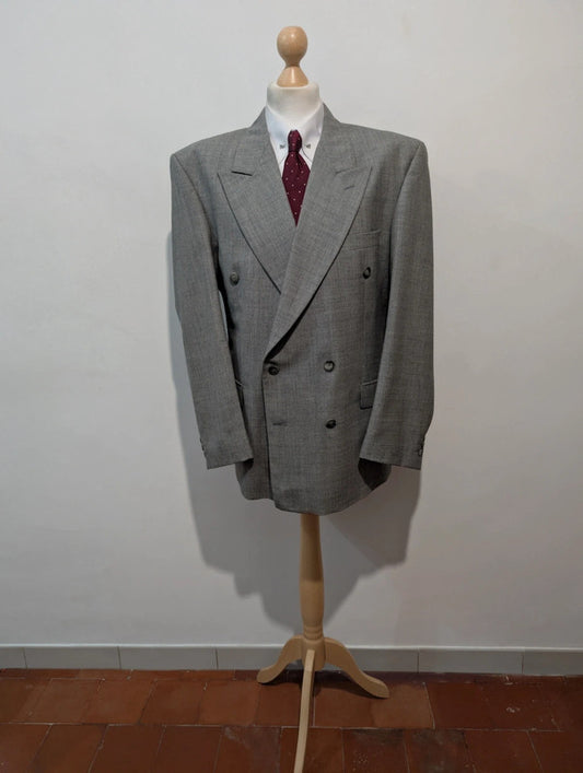 Géante veste croisé grise en laine