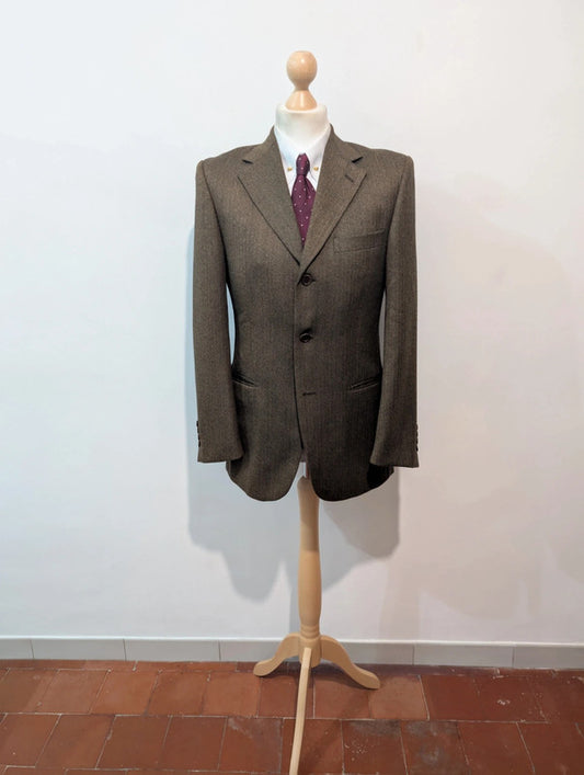 Terrific brown herringbone tweed jacket