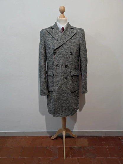 Magnifique manteau polo coat croisé gris en laine