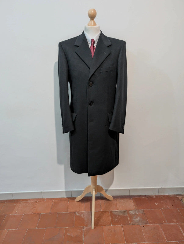 Dark black wool and cashmere coat